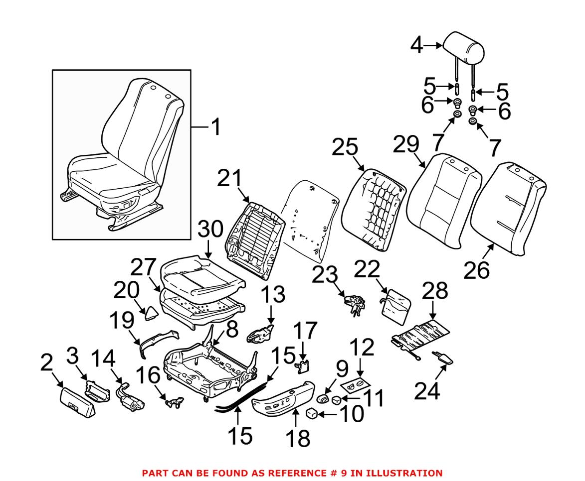 BMW Power Seat Switch - Front Driver Side 61316910717